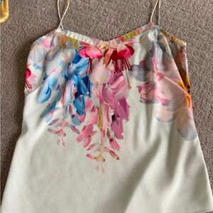 Ted Baker Light BlueFloral Spaghetti Strap Tank Top Cami